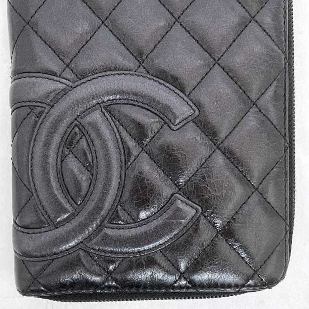 CHANEL Authentic Black Leather Logo Wallet - Picture 10 of 11